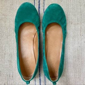 J. CREW Green Suede Shoes